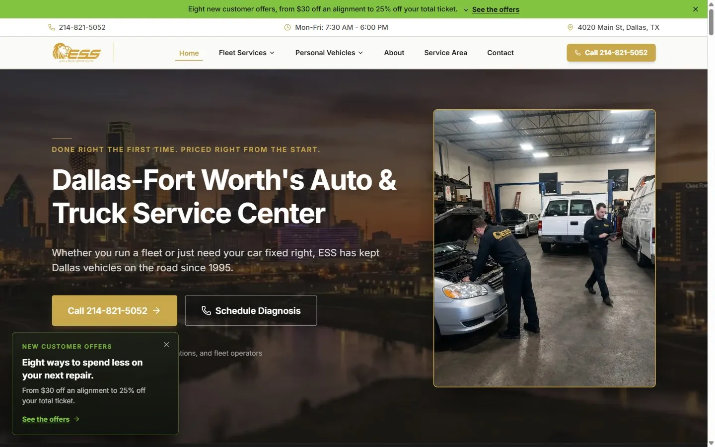 The ESS Fleet Service site we built
